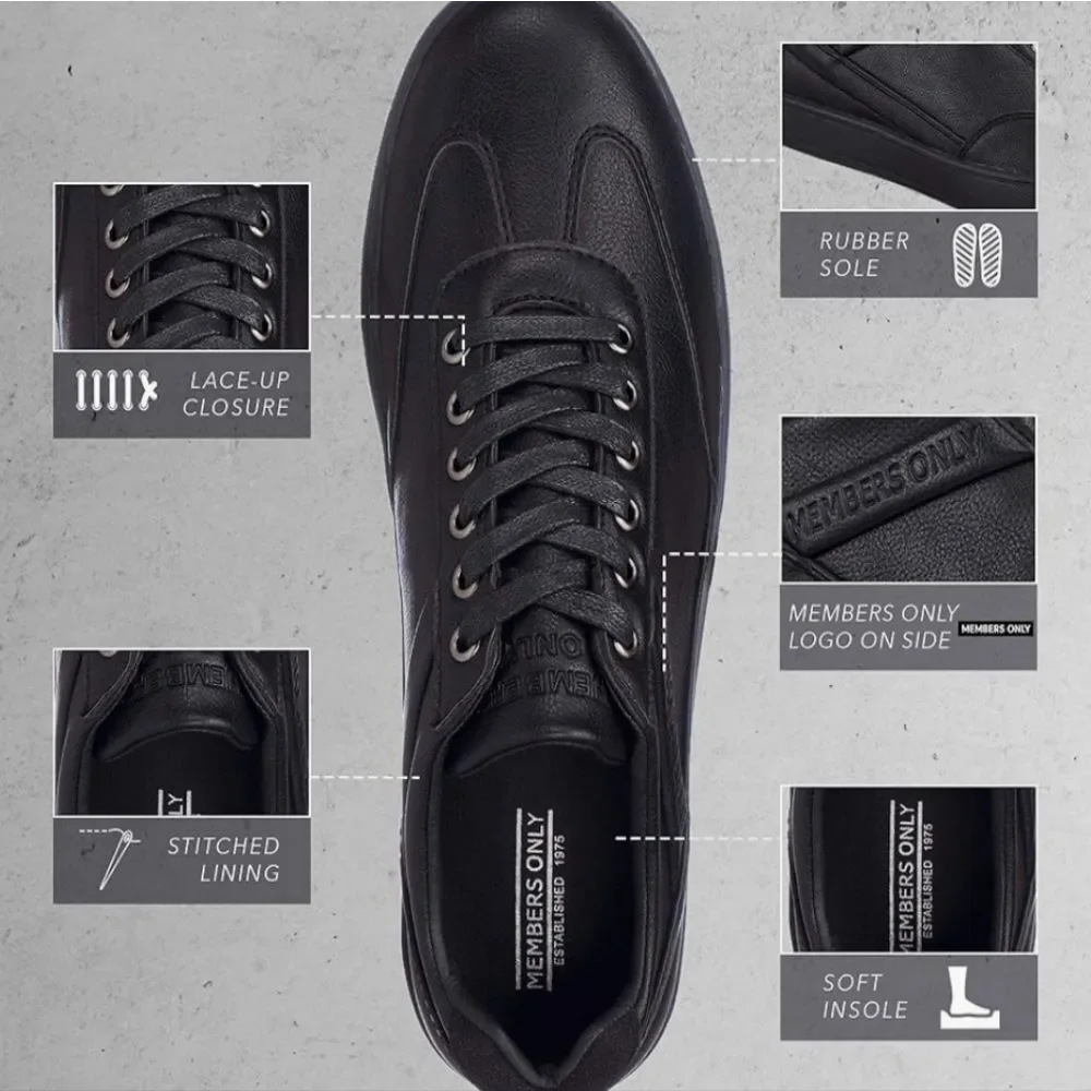 Members Only Men's Retro Low Top Court Casual Sneakers Shoes